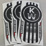 In-Stock Special - Black and Chrome Vertical Kenworth Emblem Skin Kit