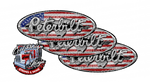 Torn Metal US Flag Peterbilt Emblem Skins