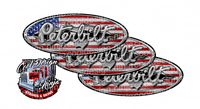 Torn Metal US Flag Peterbilt Emblem Skins