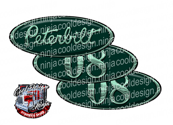 Double Green 08 Peterbilt Emblem Skins