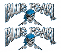 36 x 16 in Blue Pearl Boat Decals
