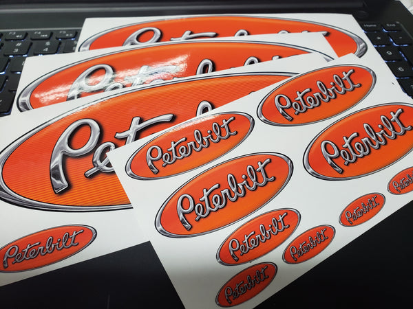 In-Stock Special - Super Orange Sunrise Peterbilt Emblem Skins