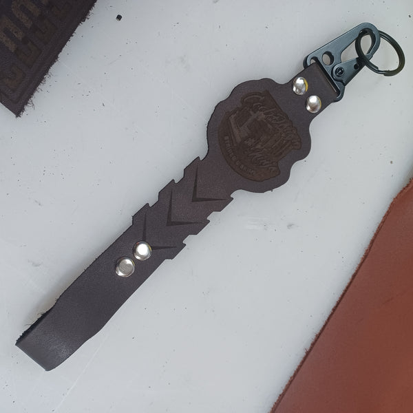 Big CoolDesign.ninja Crest Leather Keychain with Quick Connect