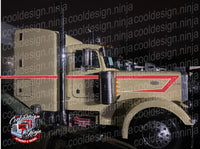 Red and White Leading Wedge Peterbilt 389 Stripe Kit