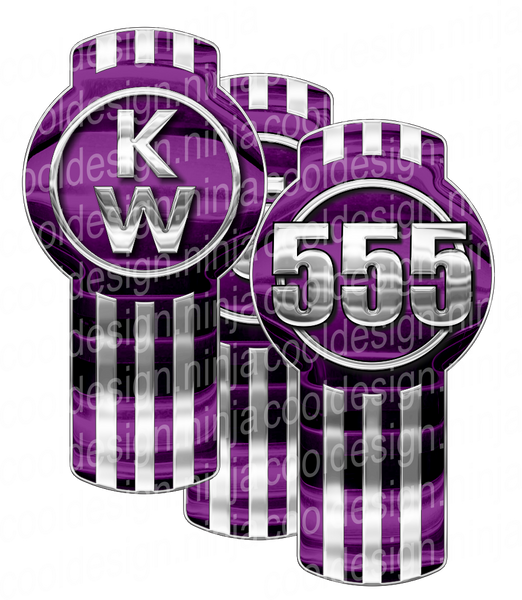 Unit 555 Vertical Purple Kenworth Emblem Skin Kit