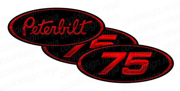 Unit Number 75 Matte Finish Peterbilt Emblem Skins