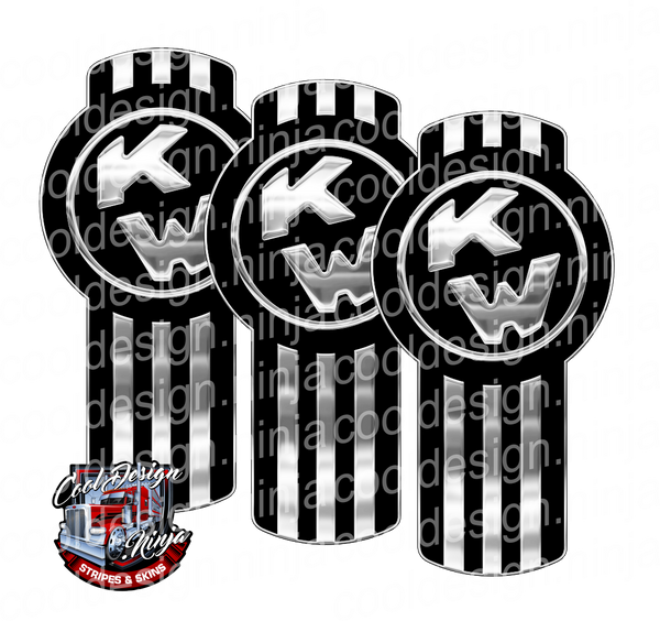 Black and Chrome Kenworth Emblem Skins