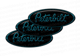 Teal/Black Peterbilt Emblem Skin Kit