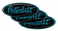 Black and Turquoise Peterbilt Emblem Skins