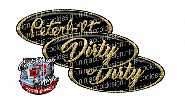Black and Dirty Gold Peterbilt Emblem Skins