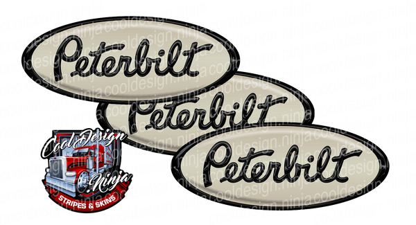 Black and Cream Peterbilt Emblem Skins