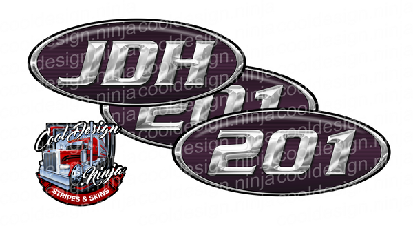 JDH Unit 201 Black Cherry Peterbilt Emblem Skins