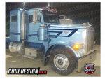 Blue Silver Under Wedge Short hood 36in Peterbilt Stripe Kit