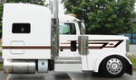 Black and Orange Under Wedge Peterbilt Stripe Kit