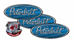 3-Pack Blue/Chrome Peterbilt Emblem Skins