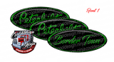 Lime Green and Black Border Town Peterbilt Emblem Skins