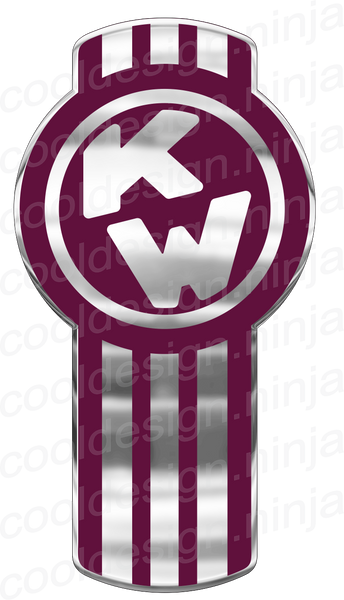 Chrome/Royal Purple Kenworth Emblem Skins x 3