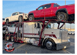 Two-Tone Burgundy Car Carrier Slant Back Peterbilt Stripe Kit