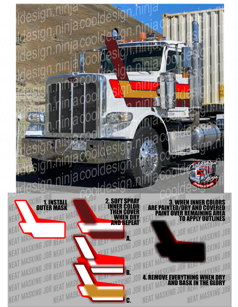 Chicago Stripe Peterbilt Paint Mask Kit