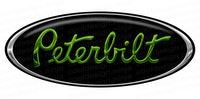 3-Pack of Green/Chrome/Black Peterbilt Emblem Skins