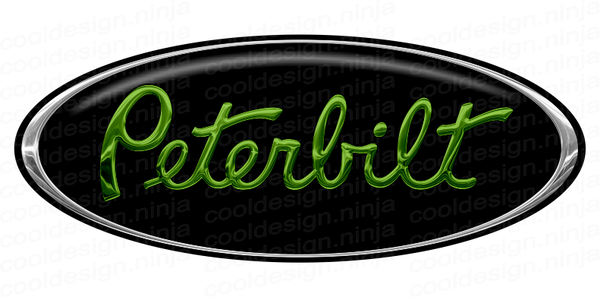 3-Pack of Green/Chrome/Black Peterbilt Emblem Skins