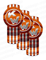 3-Pack of Chrome and Orange Kenworth Emblem Skins
