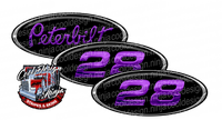 Unit 28 Black Chrome and Purple Peterbilt Emblem Skins