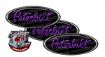 Black Chrome and Purple Peterbilt Emblem Skins