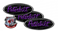 Black Chrome and Purple Peterbilt Emblem Skins