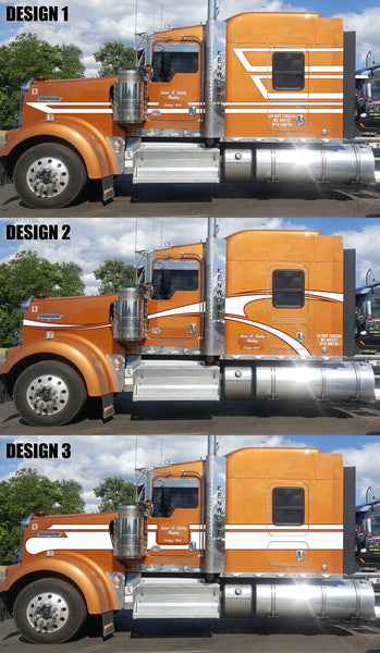Custom Copper Kenworth W9 Stripe Kits