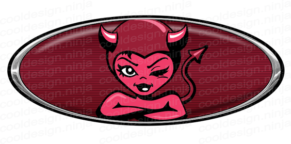 Sly Devil Woman Peterbilt Emblem Skin 3-Pack
