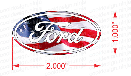 2" x 1" American Flag Ford Emblem Skins - Sheet of 10