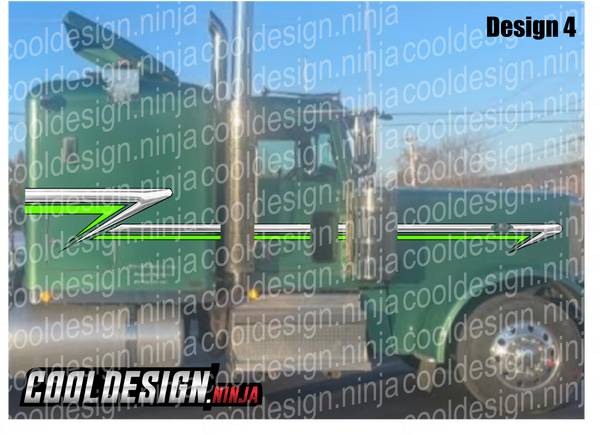 Sage Green Trailing Wedge 389 Peterbilt Stripe Kits