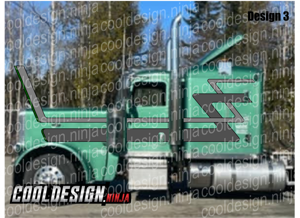 Sage Green 70s Ziggy Peterbilt Stripe Kit