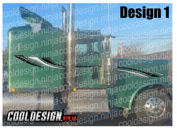 Sage Green 389 Acadian Wedge Peterbilt Stripe Kits