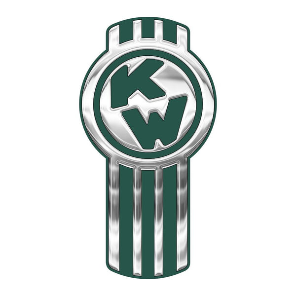 Chrome/Dark Green Kenworth Emblem Skins x 3