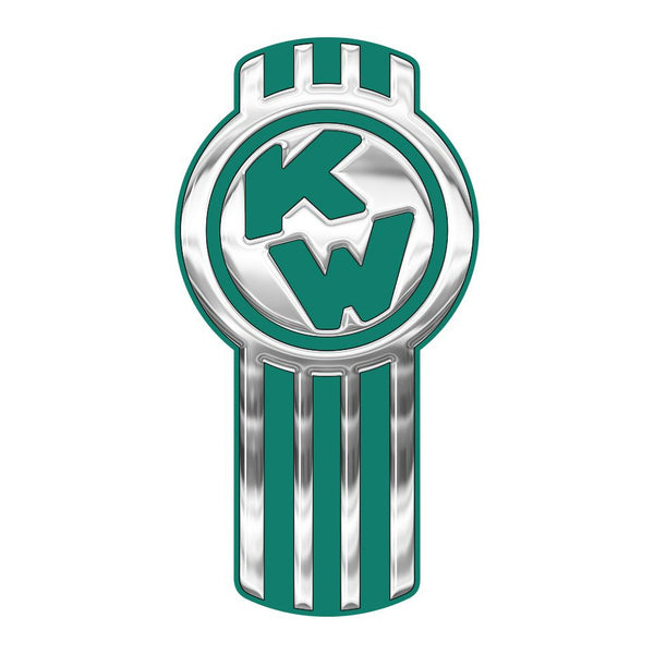 Chrome/Green Kenworth Emblem Skins x 3