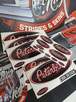 In-Stock Special - Pink Chrome Flames Peterbilt Full Interior Exterior Emblem Skin Kit