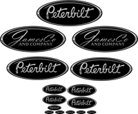 Black/Chrome JamesCo Peterbilt Emblem Skins