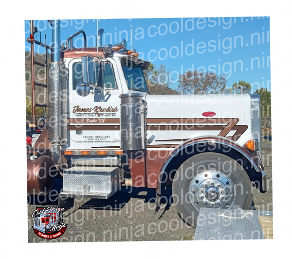 Modified Leading Wedge Daycab Peterbilt Stripe Kit