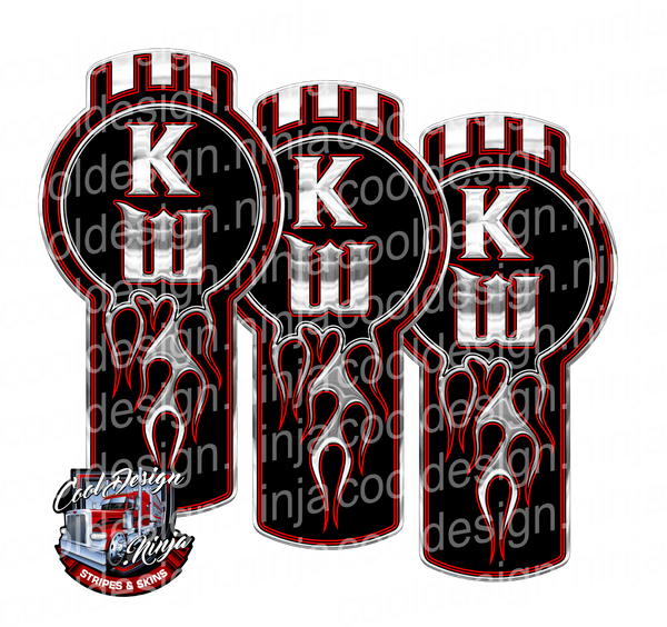 Black and Red Flamed Kenworth Emblem Skin