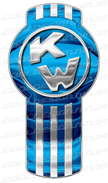 Light Blue/Chrome Kenworth Emblem Skins x 3