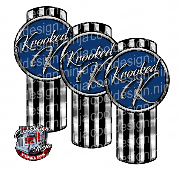 Dark Blue Krooked K Kenworth Emblem Skin Kit