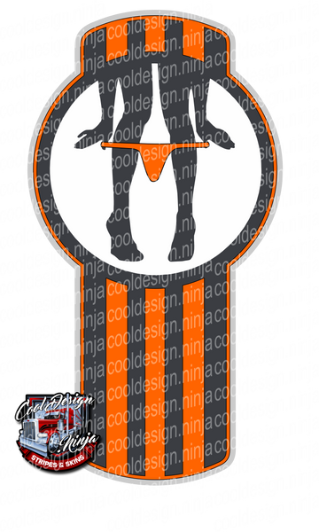 43in Grey and Orange PD Decal
