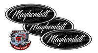 Black and White Mayhembilt Peterbilt Emblem Skins