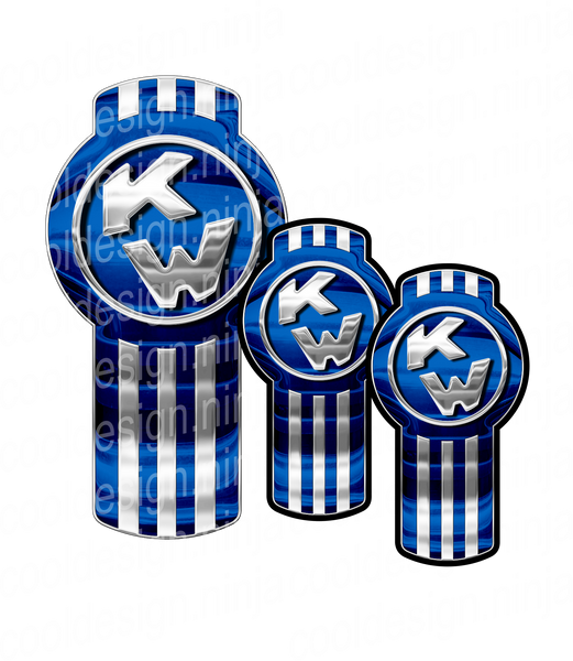 Medium Blue/Chrome Kenworth Emblem Skins