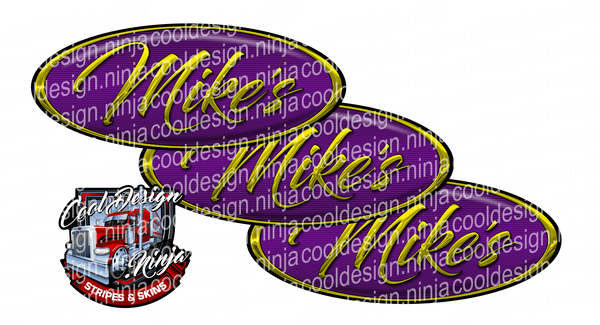 Mikes Purple and Yellow Peterbilt Emblem Skins