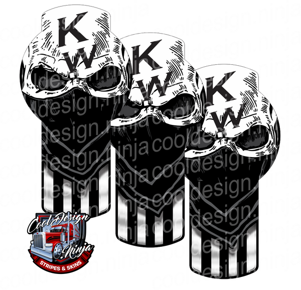 Black Bandit Skull Kenworth Emblem Skins