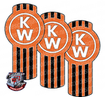 Orange Black and White Vertical Kenworth Emblem Skin Kit