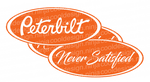 Orange and White Never Satisfied Peterbilt Emblem Skins